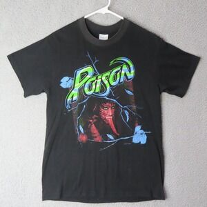 Vintage‎ 1988 Poison Devil Tongue Double Sided Band T Shirt USA Spring Ford Med